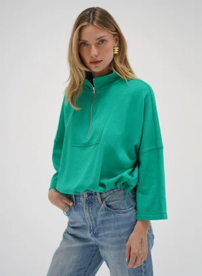 Lna Summer Terry Zip Sweatshirt In Animal Print