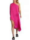 Lna Taika Silky One Shoulder Dress In Pink In Pink