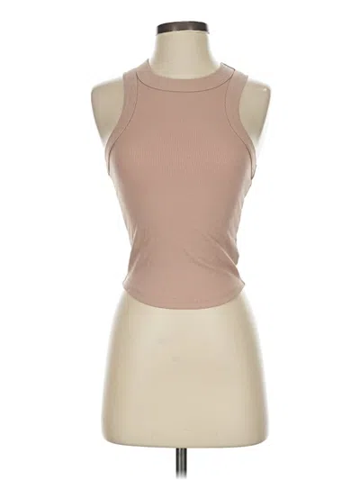 Pre-owned Lna Tank Top Tan Halter Neckline Tops In Brown