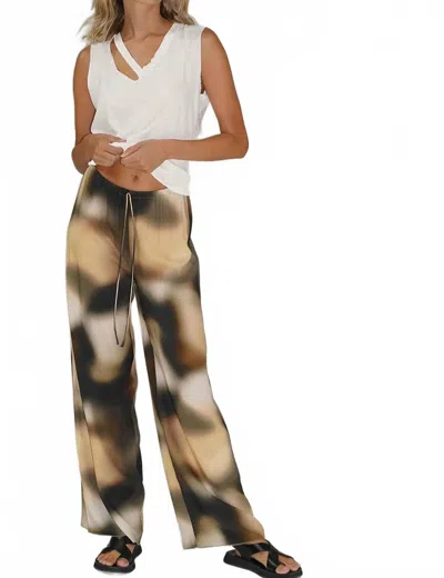 Lna Trento Drawstring Pant In Asteras Print In Pink