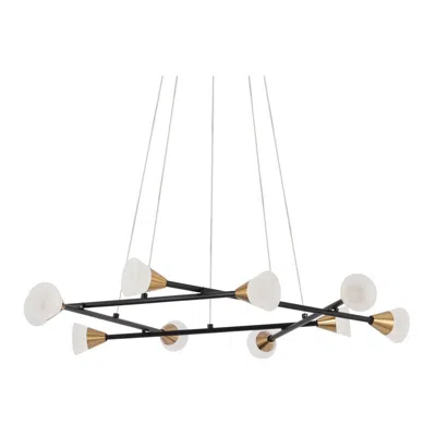 L.n.c. 10-lighmatte Black And Plating Brass Chandeliers Led In Multi