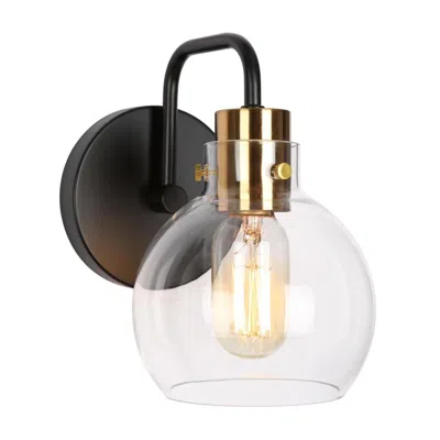 L.n.c. 1-light Black And Brass Wall Sconce In Gold