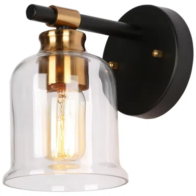 L.n.c. 1-light Black And Gold Bath Light
