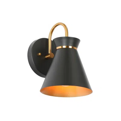 L.n.c. 1-light Black And Polished Brass Indoor Wall Sconce