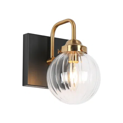 L.n.c. 1-light Black Bathroom Vanity Light With Globe Clear Glass