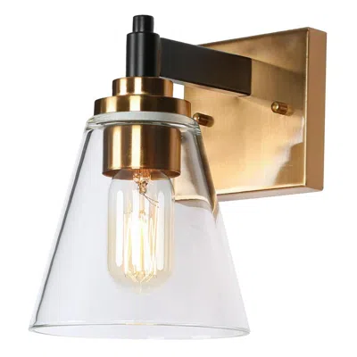 L.n.c. 1-light Black Indoor Wall Sconce With Cone Clear Glass