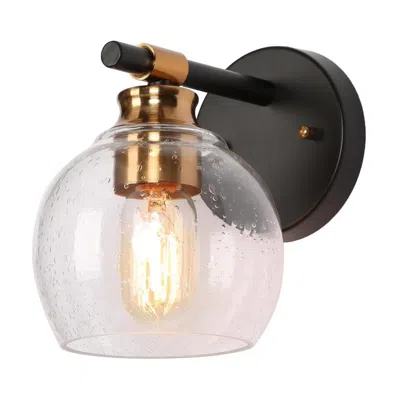 L.n.c. 1-light Black Wall Sconce With Globe Seeded Glass