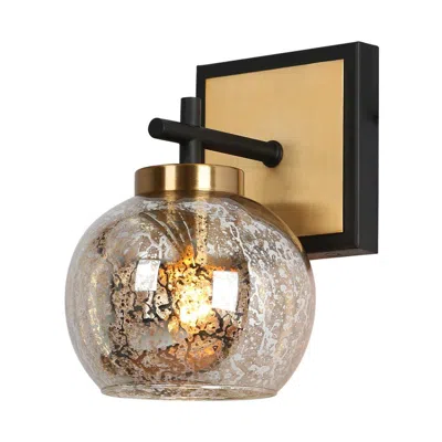 L.n.c. 1-light Brass Gold Wall Sconce With Globe Mercury Glass