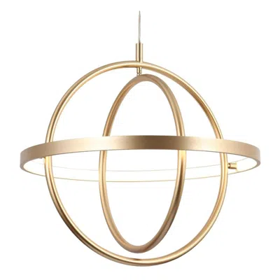 L.n.c. 1-light Brushed Gold Aluminum Globe Chandeliers Led