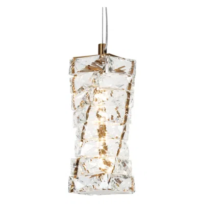 L.n.c. 1-light Gold Led Chandelier With Crystal In Gray