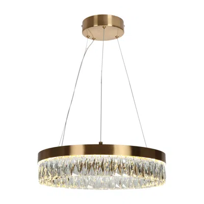 L.n.c. 1-light Gold Led Chandelier With Crystal