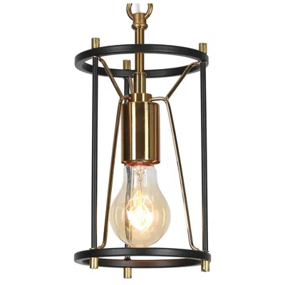 L.n.c. 1-light Matte Black And Plating Brass Pendant Lamp In Gold