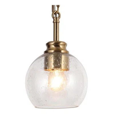 L.n.c. 1-light Matte Black And Plating Brass Pendant Lamp With Seeded Glass