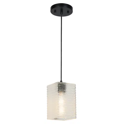 L.n.c. 1-light Matte Black Pendant Lamp With Glass In Transparent