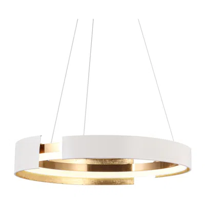 L.n.c. 1-light Matte White And Plating Brass Chandeliers Led