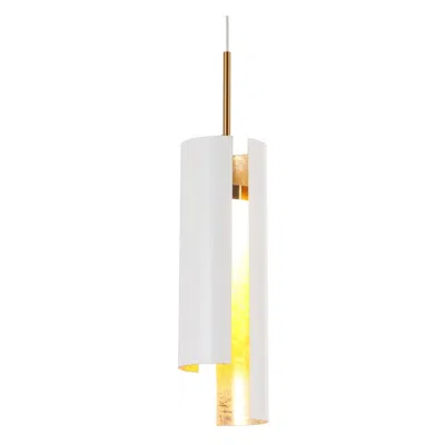L.n.c. 1-light Matte White And Plating Brass Led Pendant Light