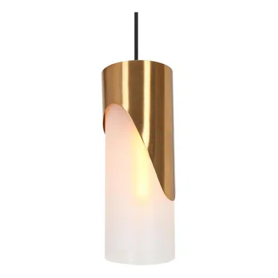 L.n.c. 1-light Plating Brass Pendant Lamp With Frosted Glass In Gold