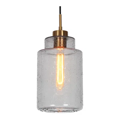 L.n.c. 1-light Plating Brass Pendant Lamp With Seeded Glass