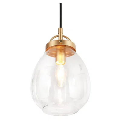 L.n.c. 1-light Satin Gold Pendant Lamp With Clear Glass