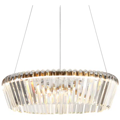 L.n.c. 21"wide Circle Gold Led Crystal Chandelier