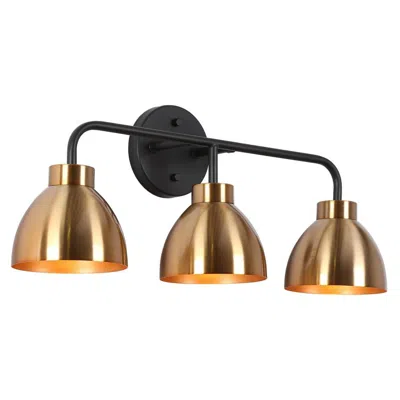 L.n.c. Lnc 22" Wide 3-light Brass And Black Finish Bathroom Vanity Light
