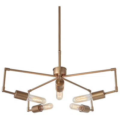 L.n.c. 24.5" Wide 5-light Brass Branching Sputnik Chandelier