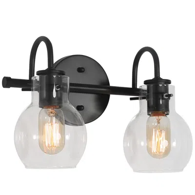 L.n.c. 2-light 13" Wide Black Bath Light