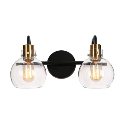 L.n.c. 2-light Black And Brass Bathroom Vanity Light