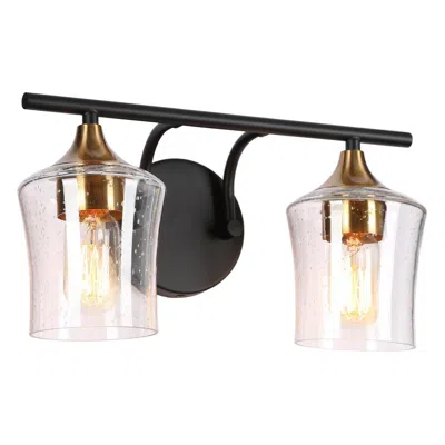 L.n.c. 2-light Black And Brass Gold Bathroom Vanity Lights