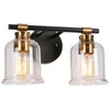 L.n.c. 2-light Black And Gold Bath Light