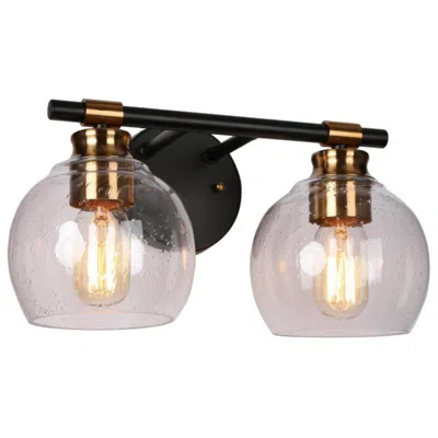 L.n.c. 2-light Black And Vintage Brass Bathroom Vanity Light