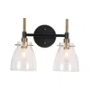 L.n.c. 2-light Black Bathroom Vanity Light
