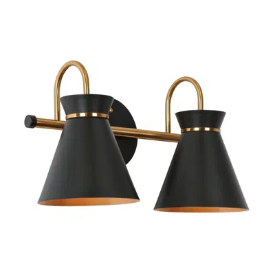 L.n.c. 2-light Black Brass Wall Sconce