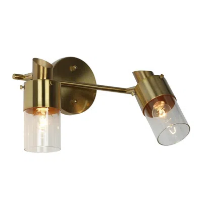 L.n.c. 2-light Brass Gold Bathroom Vanity Light In Multi