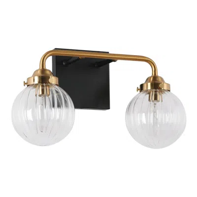 L.n.c. 2-light Brass Gold Pumpkin-shaped Bathroom Vanity Light In Brown