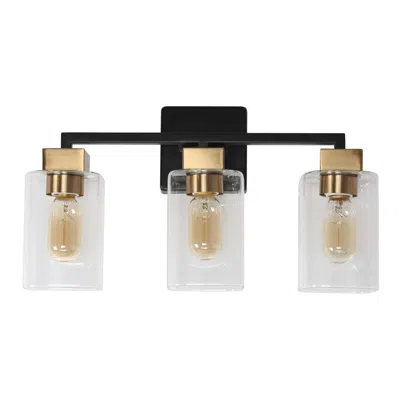 L.n.c. 3-light Black And Brass Bathroom Vanity Light