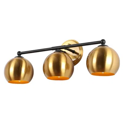 L.n.c. 3-light Black And Brass-plated Vanity Light