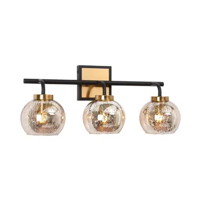 L.n.c. 3-light Black And Gold Bathroom Vanity Light