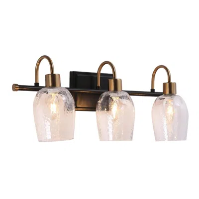 L.n.c. 3-light Brass Gold And Black Bathroom Vanity Light
