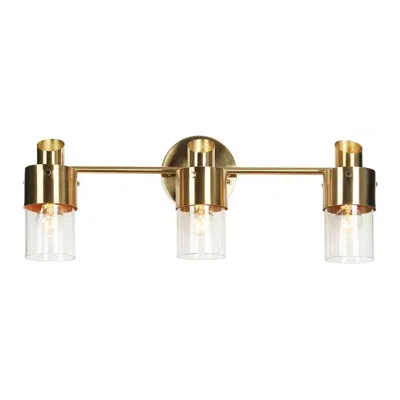 L.n.c. 3-light Brass Gold Bathroom Vanity Light In Silver