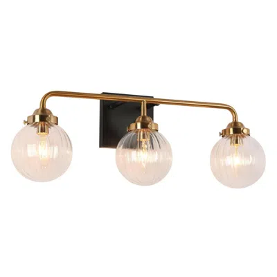 L.n.c. 3-light Brass Gold Pumpkin-shaped Bathroom Vanity Light