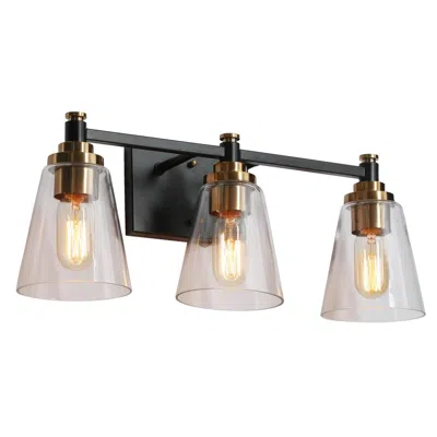 L.n.c. 3-light Brass-plated Cone Bathroom Vanity Light