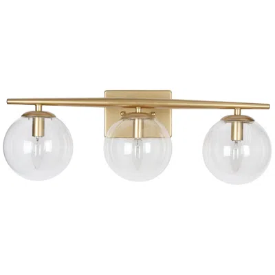 L.n.c. 3-light Glass And Brass Bath Light