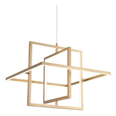 L.n.c. 3-light Lacquered Brushed Aluminum Square Chandeliers Led
