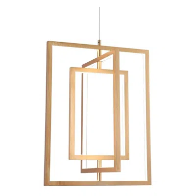 L.n.c. 3-light Lacquered Brushed Aluminumsquare Chandeliers Led In Gold