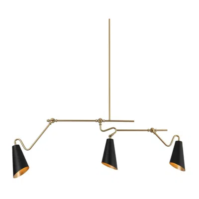 L.n.c. 3-light Matte Black And Matte Gold Island Lamp