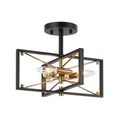 L.n.c. 3-light Matte Black And Plating Brass Ceiling Lamp