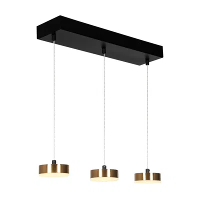 L.n.c. 3-light Matte Black And Plating Brass Island Lamp Led