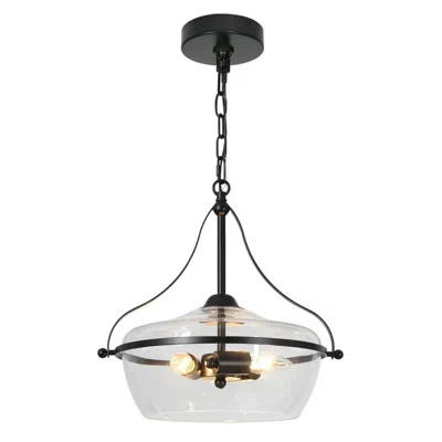 L.n.c. 3-light Matte Black Chandeliers With Clear Glass