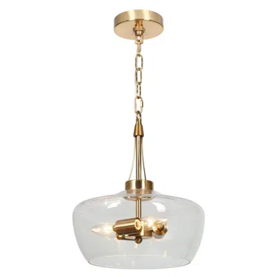 L.n.c. 3-light Plating Brass Chandeliers With Clear Glass In Gold